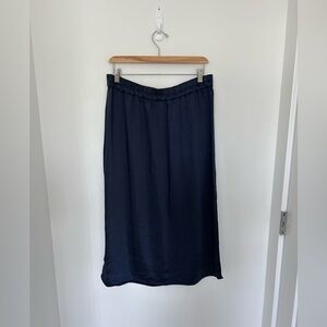 Gap satin midi skirt navy blue